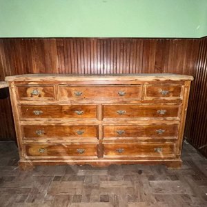 Cómoda Antigua de Madera con 9 Cajones - imagen 1