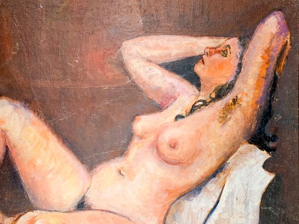 Pintura de desnudo femenino firmada por R.D Maria - imagen 3