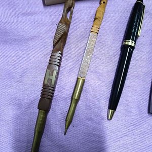 Lote de Lapiceras Varias: Tinta Líquida, Madera Tallada y Más - imagen 4