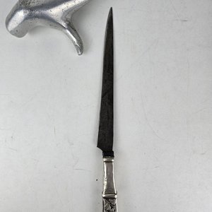 Cuchillo de Acero al Carbono con Mango de Platería Criolla - imagen 1