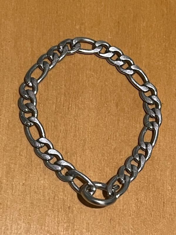 Pulsera de eslabones plateada 17cm