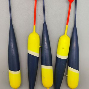 Lote de 5 Boyas de Pesca Alargadas Azul y Amarillo - imagen 5