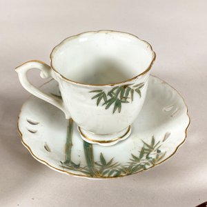 Conjunto de 5 Tazas de Café con Plato en Porcelana Estilo Oriental - imagen 3