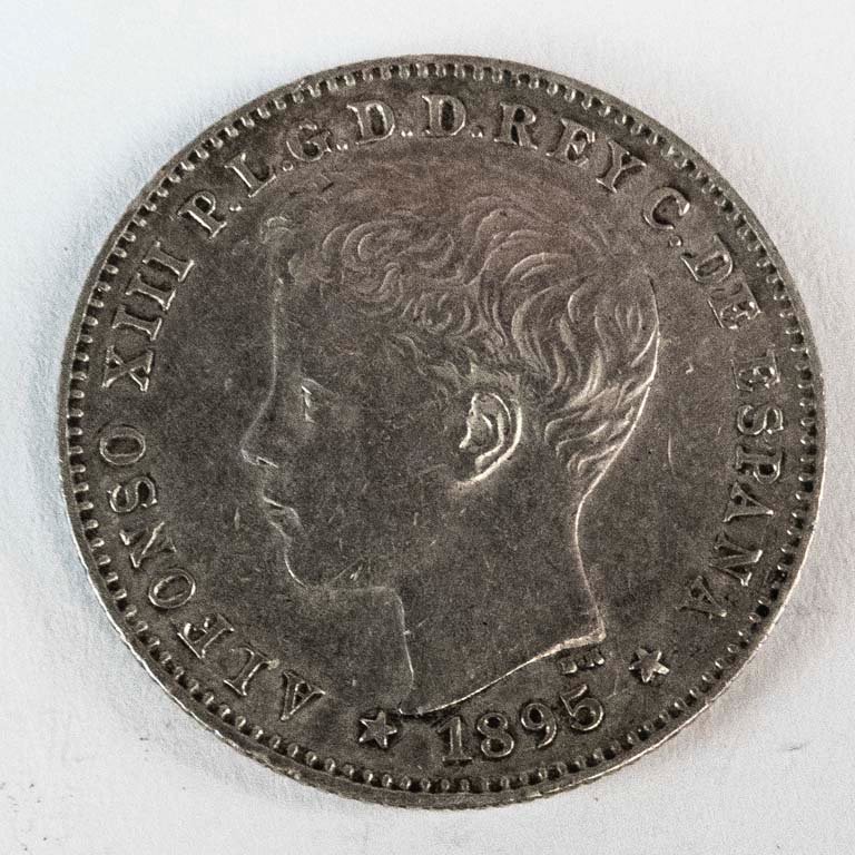Moneda de Plata Española 1 Peseta 1895 Alfonso XIII