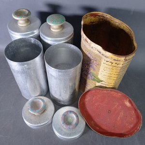Lote de 8 latas y potes de metal: latas de té y potes de aluminio con tapa - imagen 3