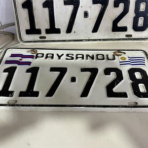 Par de Matrículas Antiguas de Paysandú, Uruguay - imagen 2
