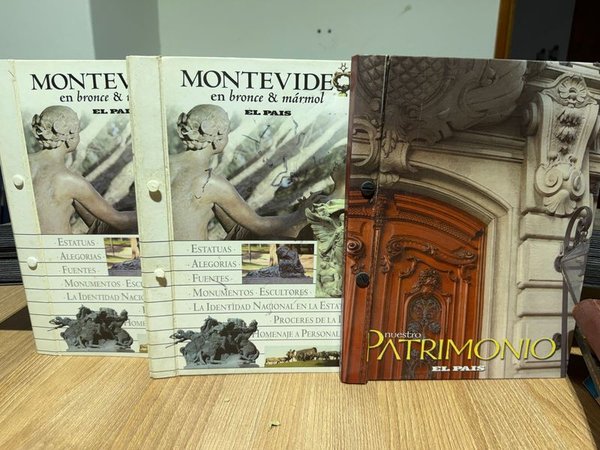 Libros "Nuestro Patrimonio" y "Montevideo en Bronce y Mármol" de El País
