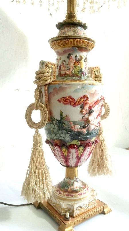 Lámpara de mesa en porcelana Capodimonte, marca N 1920 - imagen 6