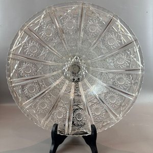 Gran Centro de Mesa en Cristal Tallado con Diseño Estrellado - 30 cm Diámetro - imagen 2
