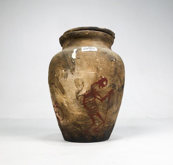 Potiche de Cerámica Antigua con Tapa y Firma, 21 cm - imagen 1