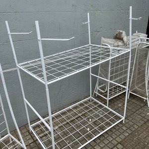 4 Exhibidores de Hierro Blancos Plegables con Ganchos - imagen 5