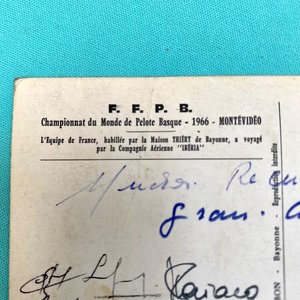 Foto Original Autografiada Plantel Campeón Pelota Vasca Montevideo 1966 - imagen 3