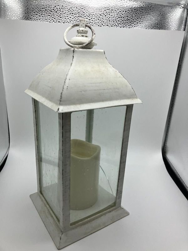 Farol Decorativo Blanco Estilo Vintage Rústico