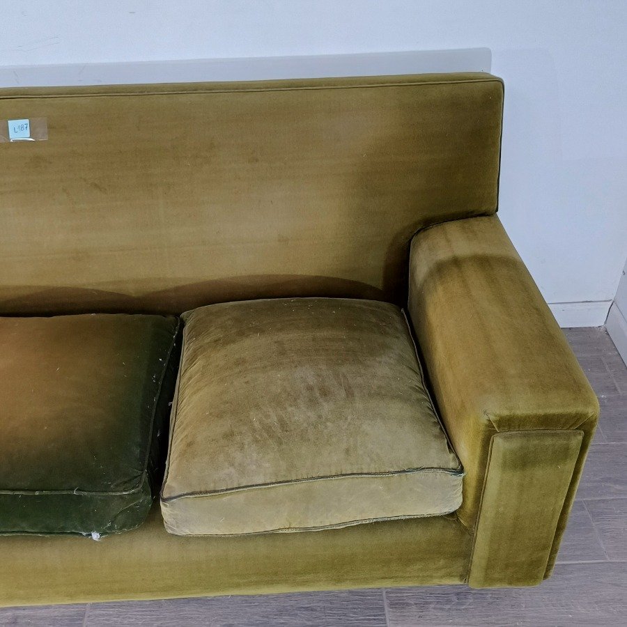 Sillón de 3 cuerpos de terciopelo y madera - imagen 5
