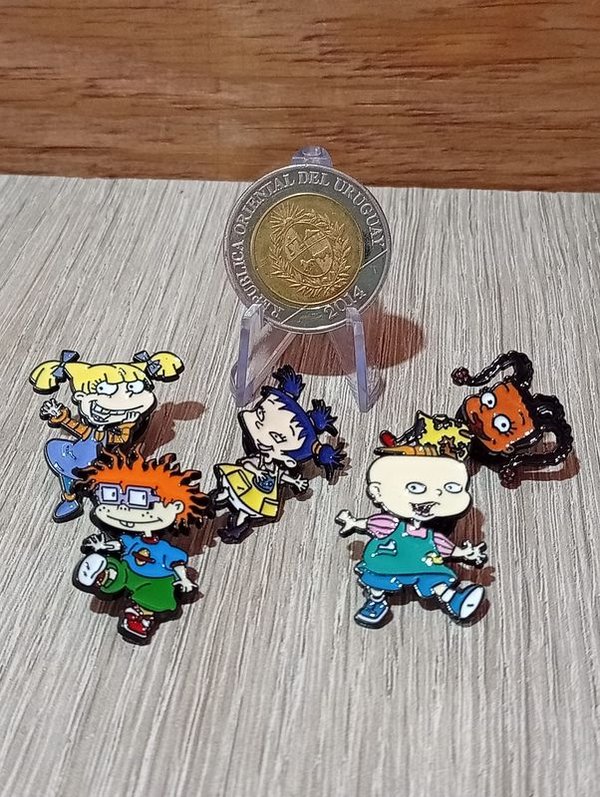 Lote de 5 Broches Metálicos Esmaltados Rugrats Aventuras en Pañales