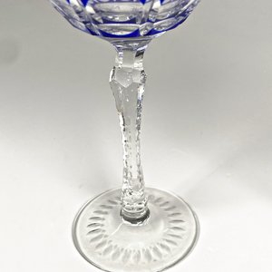 Par de Copas de Cristal Tallado Azul y Rubí - Altura 20 cm - imagen 4