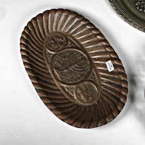 Tres Centros de Mesa Judaicos Labrados en Metal - imagen 4