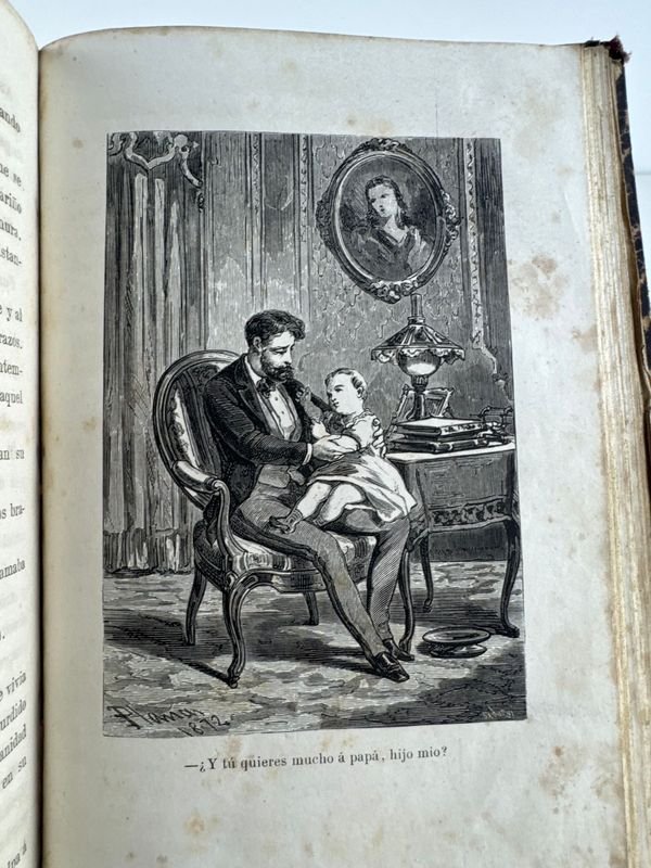Libro antiguo con ilustraciones y detalles en metal - imagen 5