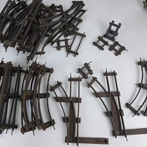 Tren de Juguete Antiguo con Vagones y Rieles Alemanes - imagen 12
