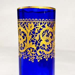 Violetero de Cristal Veneciano Azul con Detalles en Oro - 16 cm - imagen 3