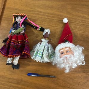 Lote de Muñecas de Trapo y Cabeza de Papá Noel - imagen 1