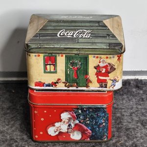 Dos Latas Metálicas Coca-Cola Navideñas Coleccionables - imagen 3