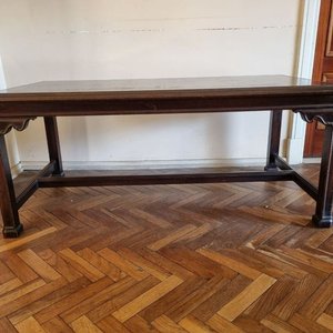 Mesa de Centro Vintage Estilo Oriental en Madera Noble Oscura - imagen 2