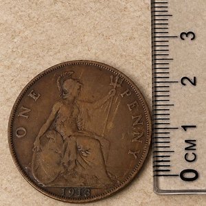 Moneda de 1 Penny Gran Bretaña 1913 Rey Jorge V - imagen 1