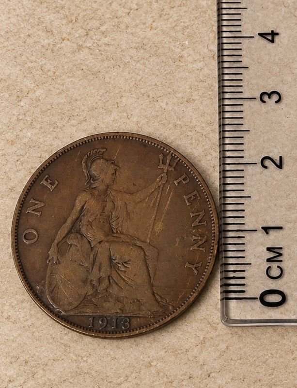 Moneda de 1 Penny Gran Bretaña 1913 Rey Jorge V