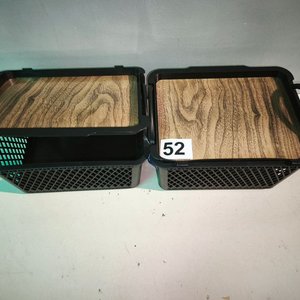 Set de 2 Organizadores de Cocina Negros con Tapa de Madera - imagen 3
