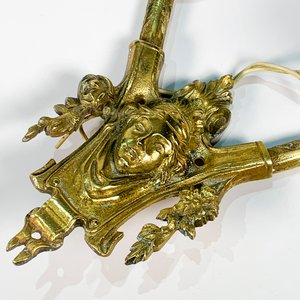 Aplique de Bronce con Rostro de Dama y Dos Luces - imagen 2