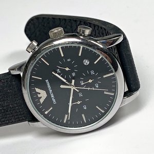 Reloj Pulsera Caballero Emporio Armani Cronógrafo Malla Goma Negra - imagen 3