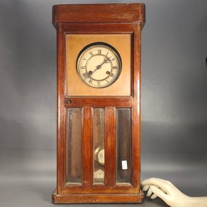 Antiguo Reloj de Pared Alemán Junghans con Carillón, Llave y Péndulo - imagen 1