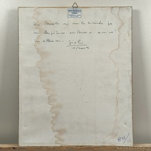 Lápiz sobre Papel: Motivo Geométrico con Dedicatoria y Marco de Madera - imagen 6