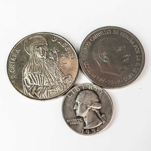 Moneda de Plata de EEUU, Moneda de España y Medalla Religiosa - imagen 1