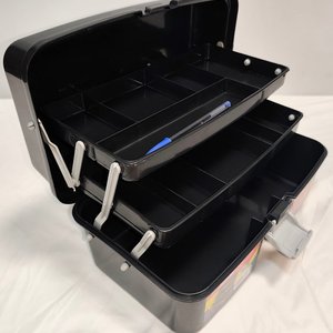 Valija Multiuso Negra con Bandejas Rebatibles para Pesca o Herramientas - imagen 2