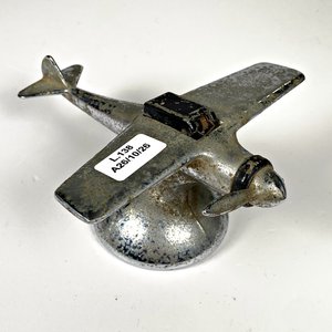 Encendedor de Mesa Antiguo Avión Metálico - imagen 1