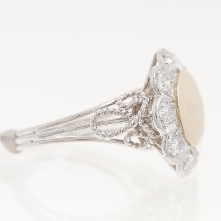 Anillo de oro y platino con brillantes - imagen 2