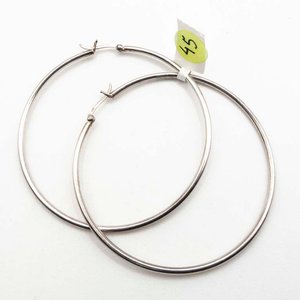 Par de Aros de Plata Grandes - 6 cm - imagen 1