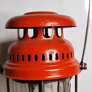 Farol Antiguo Grande Naranja con Vidrio - imagen 3