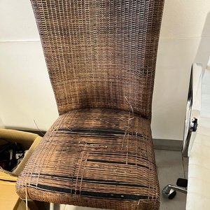 Silla de Ratán con Asiento para Restaurar - imagen 1