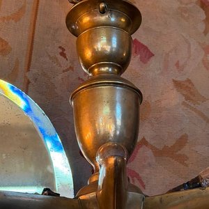 Araña Antigua de Bronce con Forma de Avión a Queroseno - imagen 2