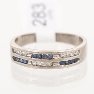Anillo de Oro 18k con Zafiros y Brillantes - imagen 1