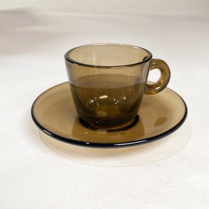 Set de 6 Tazas y 6 Platos de Vidrio Ámbar "Verreco France" - imagen 2