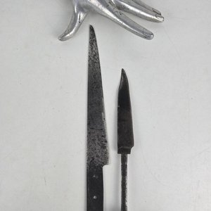 Lote anterior: Par de Hojas de Cuchillos Antiguos en Acero Carbono