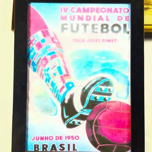 Lote de Tres Cuadros: Fútbol Mundial 1950, Puente y Escena Costera - imagen 3
