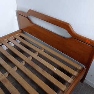 Cama de 2 Plazas Estilo Moderno Madera Clara - imagen 4