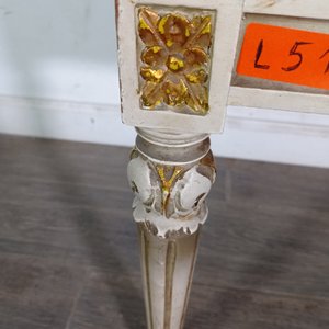 Banqueta Estilo Luis XVI Tapizada en Pana Amarilla - imagen 6