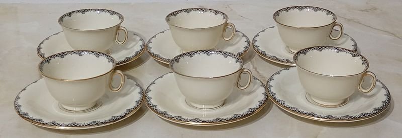 Tazas de café de Porcelana Alemana Hutschenreuther Hohenberg con bordes dorados - imagen 5