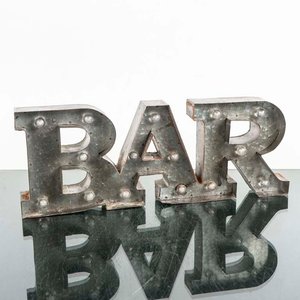 Lote siguiente: Cartel Corpóreo "Bar" de Chapa con Luces